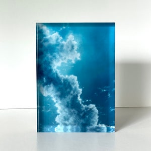 Acrylic block Cloud Print Art Dramatic cloud decor Cloudscape art Home decor gift for her gift for him table top art home accessories