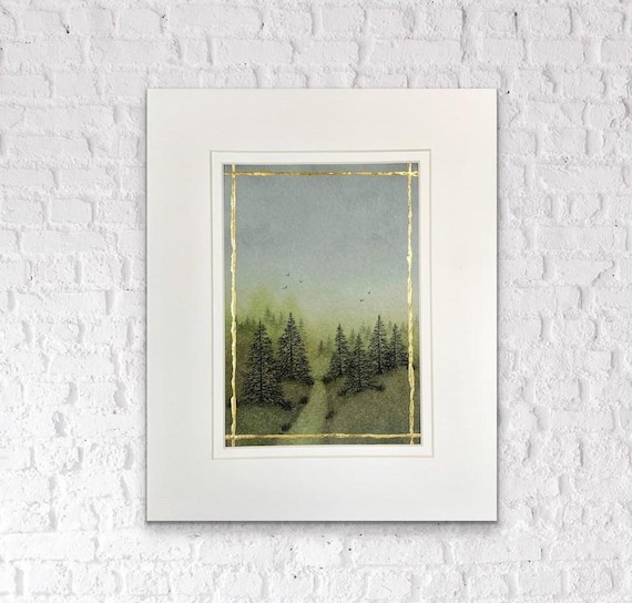 Art Print Northwoods Landscape “Summers End” Giclee Print.