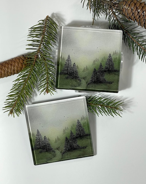 Northwoods Landscape Acrylic Coasters - “Home”. Northwoods.