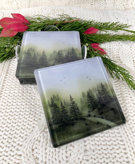 Northwoods Landscape “Good for the Soul” Acrylic Coasters