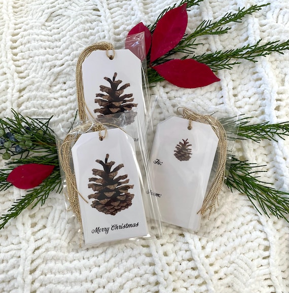 Christmas Pinecone Gift Tags