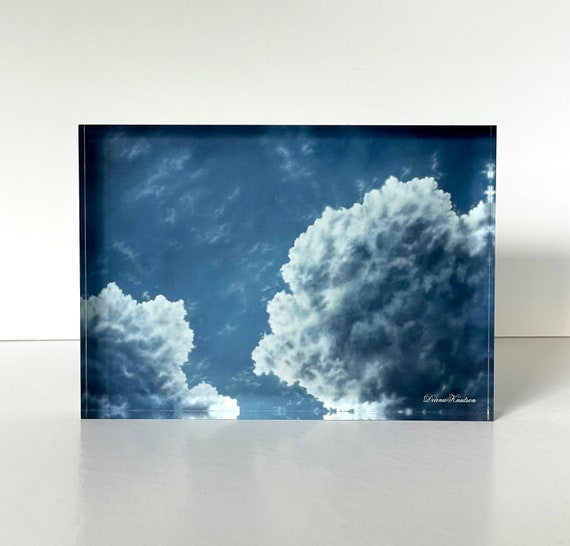 Acrylic Block Cloud Print. “Forever Look Up” cloud art.