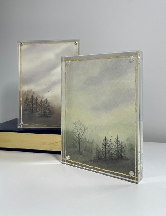 Watercolor Art Mini: Northwoods Landscape Collection with 24k gold leaf accents