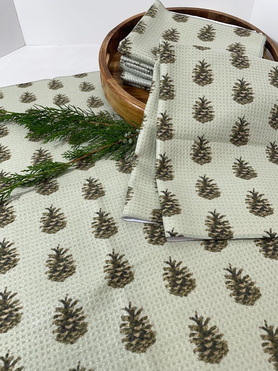 Pinecone tea towel