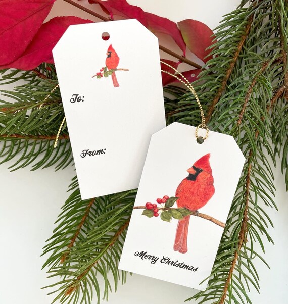 Christmas Cardinal Gift Tags