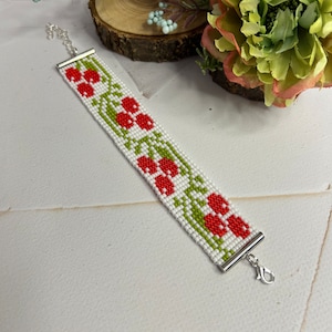 Beaded bracelet Native beaded bracelet White bracelet Loom bracelet Beaded cuff bracelet Ornament bracelet Boho bracelet Handmade bracelet