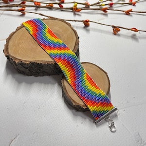 Beaded bracelet Rainbow beaded bracelet Multicolor bracelet Loom bracelet Friendship bracelet LGBT bracelet Beaded cuff bracelet