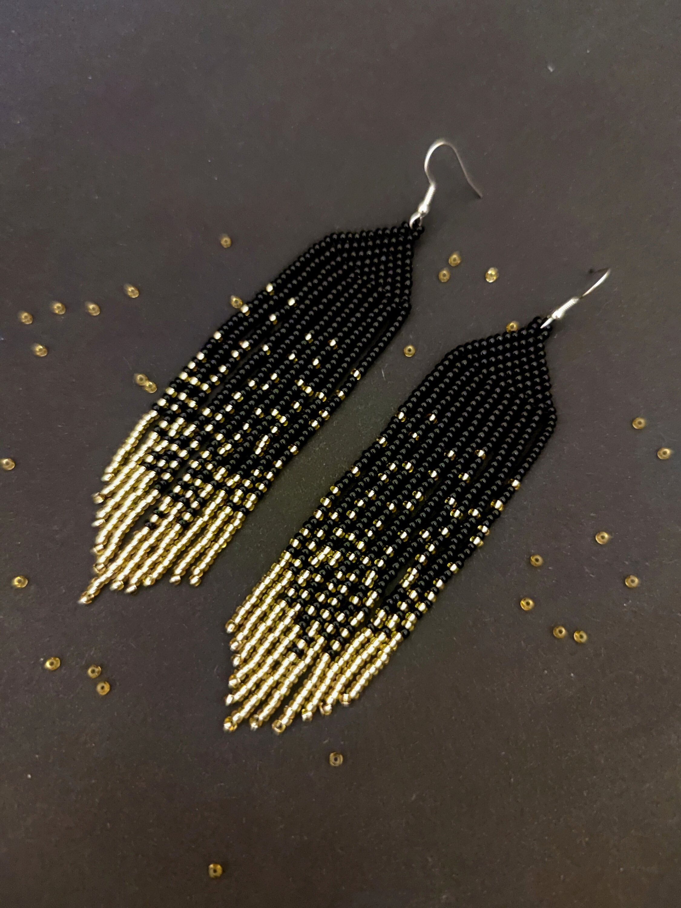 Gold Seed and Bugle 3 Beaded Fringe – General Bead