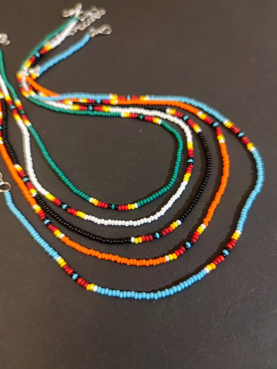 Native Beaded Necklace Boho Necklace Short Turquoise Necklace | Etsy