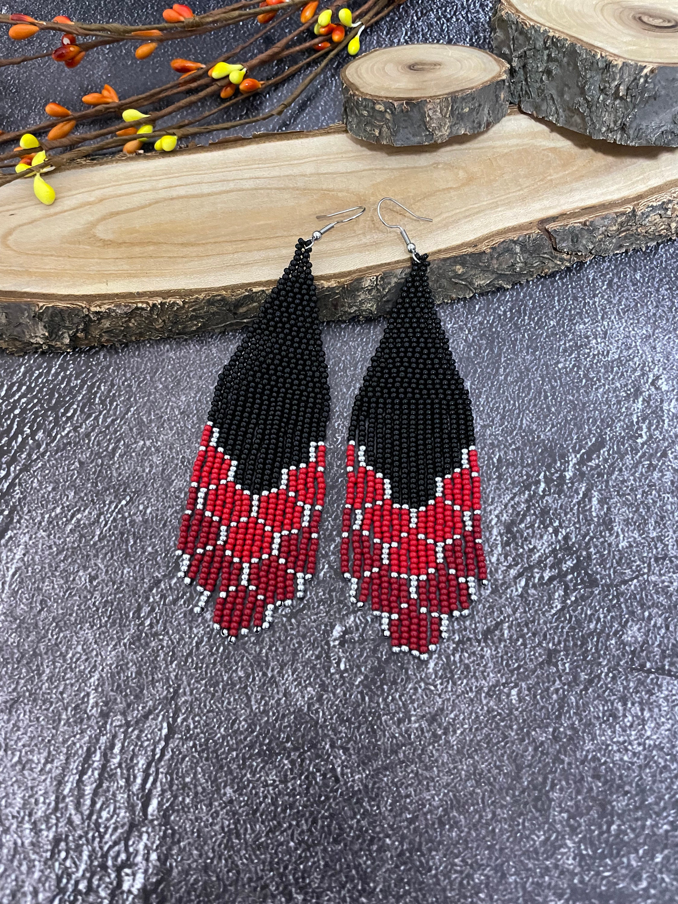 red dress earrings pattern MMIW Red Dress Earrings