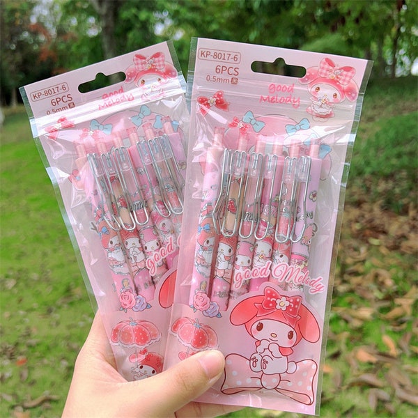 Stylos de papeterie japonais kawaii MyMelo / 1 à 6 pcs surprise aléatoire / Stylo à bille mignon pour l'école