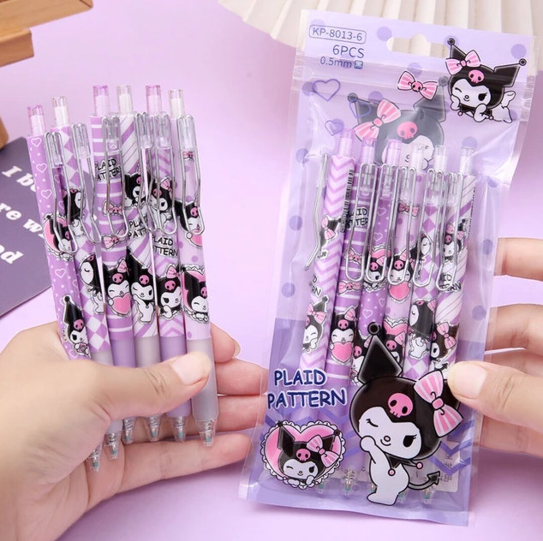 Kawaii Japanese Stationery Pens Kuromi / 16pcs Random Suprise / Cute