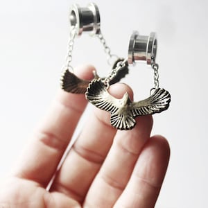 Dangle gauge ear plug earrings for stretched ears lobes 0g 5/16 00g 3/8 1/2 9/16 5/8 11/16 13/16 00g