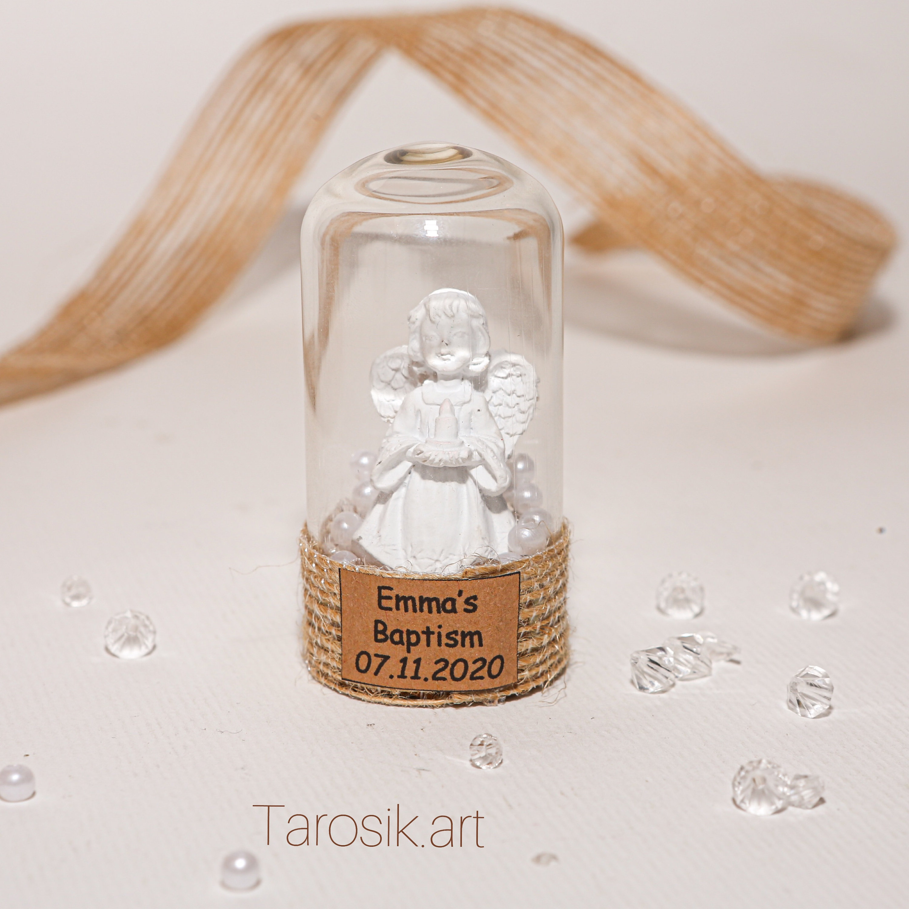 10 pcs Personalized Baptism Souvenirs Angel Christening Etsy