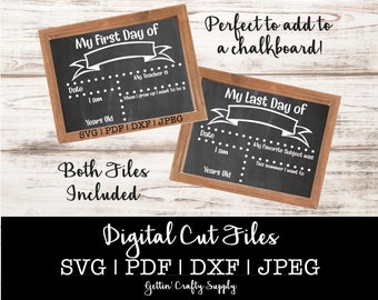 First and Last Day of School SVG | First Day SVG File | Last Day SVG | School Day Cut File | Chalkboard School Cut File | Silhouette File