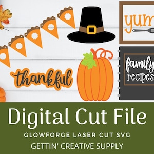 Glowforge SVG | Laser SVG File | Thanksgiving SVG | Fall Laser | Tier Tray Laser File | Laser Cut File | Glowforge File | Glowforge Design
