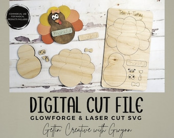 Laser Cut Kids Kit SVG | Fall Laser Kids Kit SVG | Thanksgiving Kids diy Laser File | Fall Laser SVG | Glowforge Laser Fall File | Kid Laser