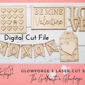 Glowforge File | Laser SVG File | Valentine Tier Tray SVG | Tier Tray SVG| Laser Cut File | Valentine Decor | Glowforge Tier Tray File