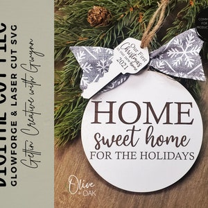 Glowforge File | Laser SVG File | Christmas SVG | Ornament Laser | Realtor Ornament SVG| Laser Cut File | New Home Ornament File |