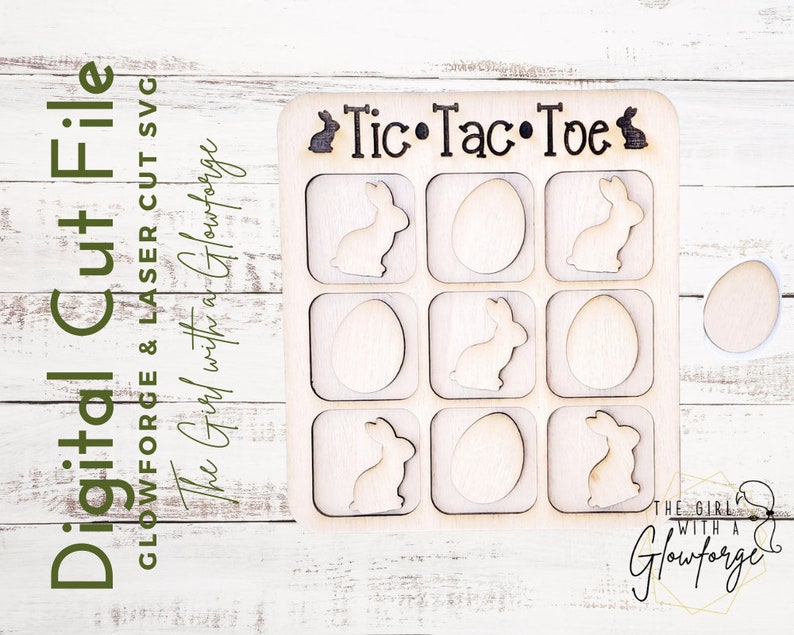 Glowforge SVG Laser SVG File Easter SVG Tic Tac Toe | Etsy