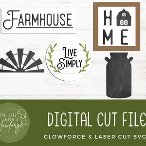 Glowforge SVG | Laser SVG File | Farmhouse SVG | Farmhouse Tier Tray Laser File | Laser Cut File | Glowforge File | Glowforge Design