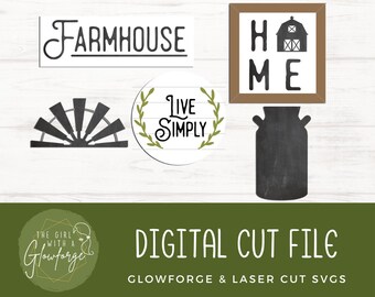 Glowforge SVG / Laser SVG File / Farmhouse SVG / Farmhouse Tier Tray Laser File / Laser Cut File / Glowforge File / Glowforge Design