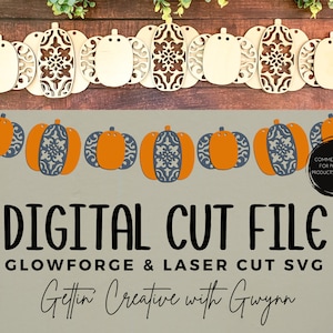 Glowforge SVG / Laser SVG File / Fall SVG/ Fall Decor Laser / Pumpkin Banner Cut File / Laser Cut File / Glowforge File / Glowforge Design