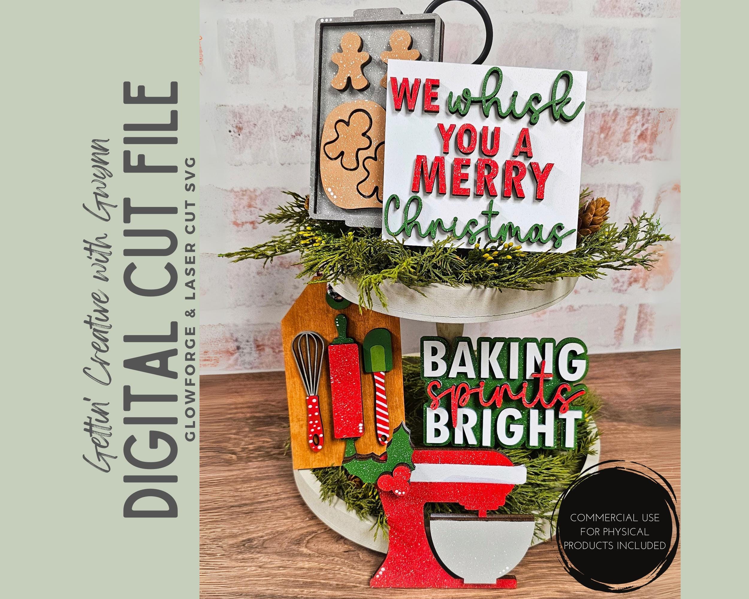 Glowforge SVG | Laser SVG File | Christmas SVG | Christmas Baking