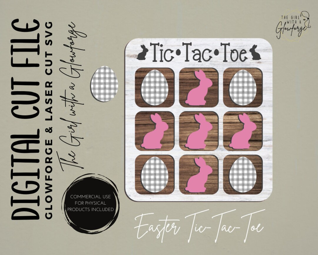 Glowforge SVG | Laser SVG File | Easter SVG | Tic Tac Toe | Laser Cut ...