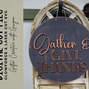 Lasergesneden deurhanger SVG | Val Laser Deurhanger | Thanksgiving tekenbestand | Vallaser SVG | Glowforge Laser valbestand | Glowforge-herfst