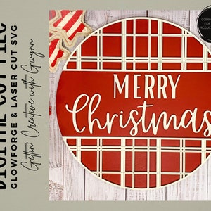 Glowforge SVG | Laser SVG File | Christmas SVG| Christmas Laser | Door Hanger Cut File | Laser Cut File | Glowforge File | Glowforge Design