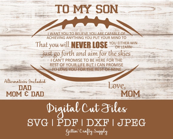 Football Player SVG Football Son SVG File Son Inspiration 