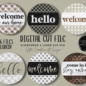 Laser SVG File | Farmhouse Doorhanger SVG Bundle | Laser Signs SVG| Laser Cut File | Boho Laser File | Door Hanger Files Design