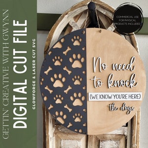 Glowforge-Datei | Laser SVG-Datei | Hundeliebhaber Türschild SVG | Laser-Schilder SVG | Laser-Schnitt-Datei | Hund Laser-Datei | Glowforge Türschild