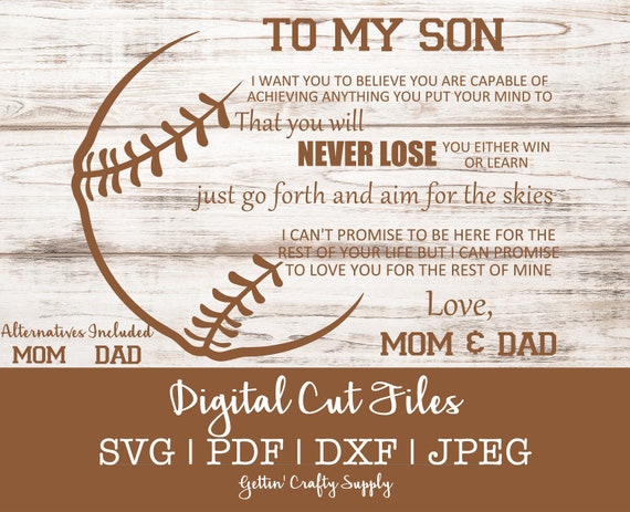 Baseball Player SVG | Baseball Son SVG File | Son Inspiration SVG | Sport  Cut File | Cut File for Son Room | Silhouette File | Baseball Grad