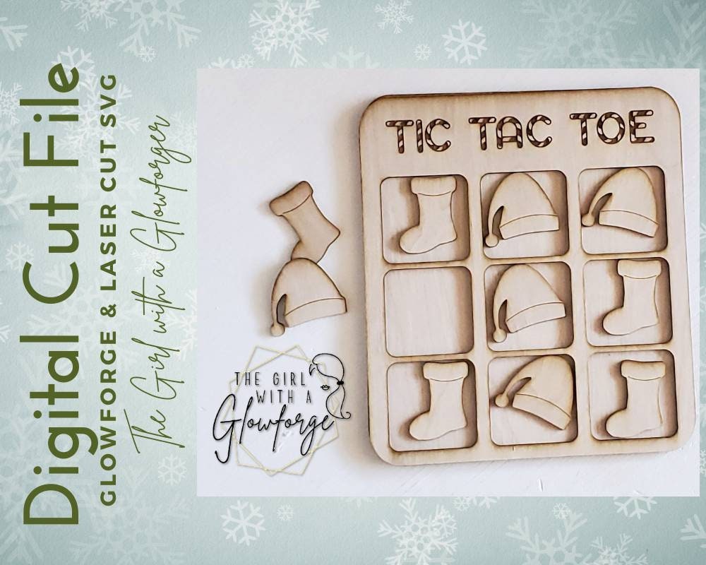 Glowforge SVG | Laser SVG File | Christmas SVG | Tic Tac Toe | Laser ...