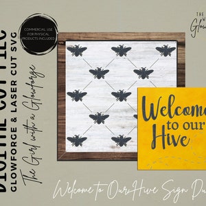 Glowforge Bestand | Laser SVG Bestand | Home Sweet Hive Sign SVG | Lasertekens SVG| Laser gesneden bestand | Glowforge Sign File | Bee Laser | 3D Bij