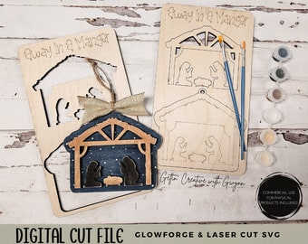 Archivo de kit pop out / Archivo SVG del kit láser / Kit de Navidad SVG / Láser del kit de adorno / Archivo láser de adorno de natividad / Archivo de adorno DIY /