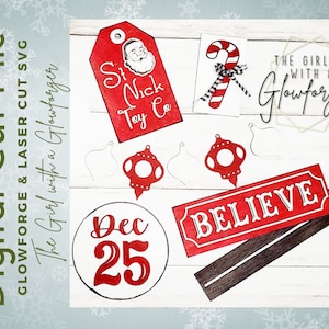 Glowforge SVG | Laser SVG File | Christmas SVG | Christmas Laser | Tier Tray Laser File | Laser Cut File | Glowforge File | Glowforge Design