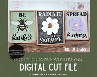 Glowforge File | Laser SVG File | Spring DIY | diy Kit Decor SVG | Laser Cut File | Spring Decor | Glowforge Interchangeable Insert file
