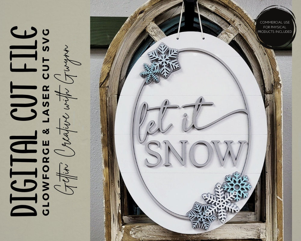 Laser Cut Door Hanger SVG | Christmas Laser Door Hanger | Winter Sign ...