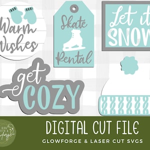 Glowforge SVG | Laser SVG File | Winter Tier Tray SVG | Laser | Wnter Laser File | Laser Cut File | Glowforge | Glowforge Design