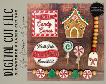 Glowforge SVG / Laser SVG File / Candy Christmas SVG / Fall Laser / Tier Tray Laser File / Laser Cut File / Glowforge File / Laser Design