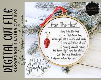 Glowforge SVG / Laser SVG File / Christmas SVG / Ornament Laser / Friend Gift Laser File / Laser Cut File / Glowforge / Glowforge Design
