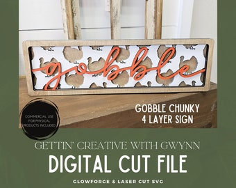Fall Sign Laser SVG | Autumn Framed Laser Sign | Gobble Framed SVG | Fall Laser SVG | Glowforge Laser Fall File | Glowforge Fall