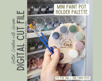 Mini Paint Palette Paint Pod Holder | DIY Paint Kit Paint Holder | Paint Palette for Craft Kits | Laser Cut Paint Palette