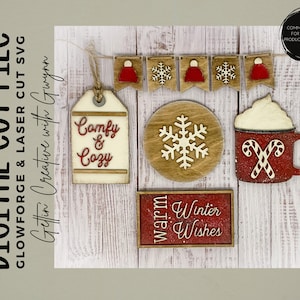 Glowforge SVG | Laser SVG File | Winter Tier Tray SVG | Laser | Wnter Laser File | Laser Cut File | Glowforge | Glowforge Design