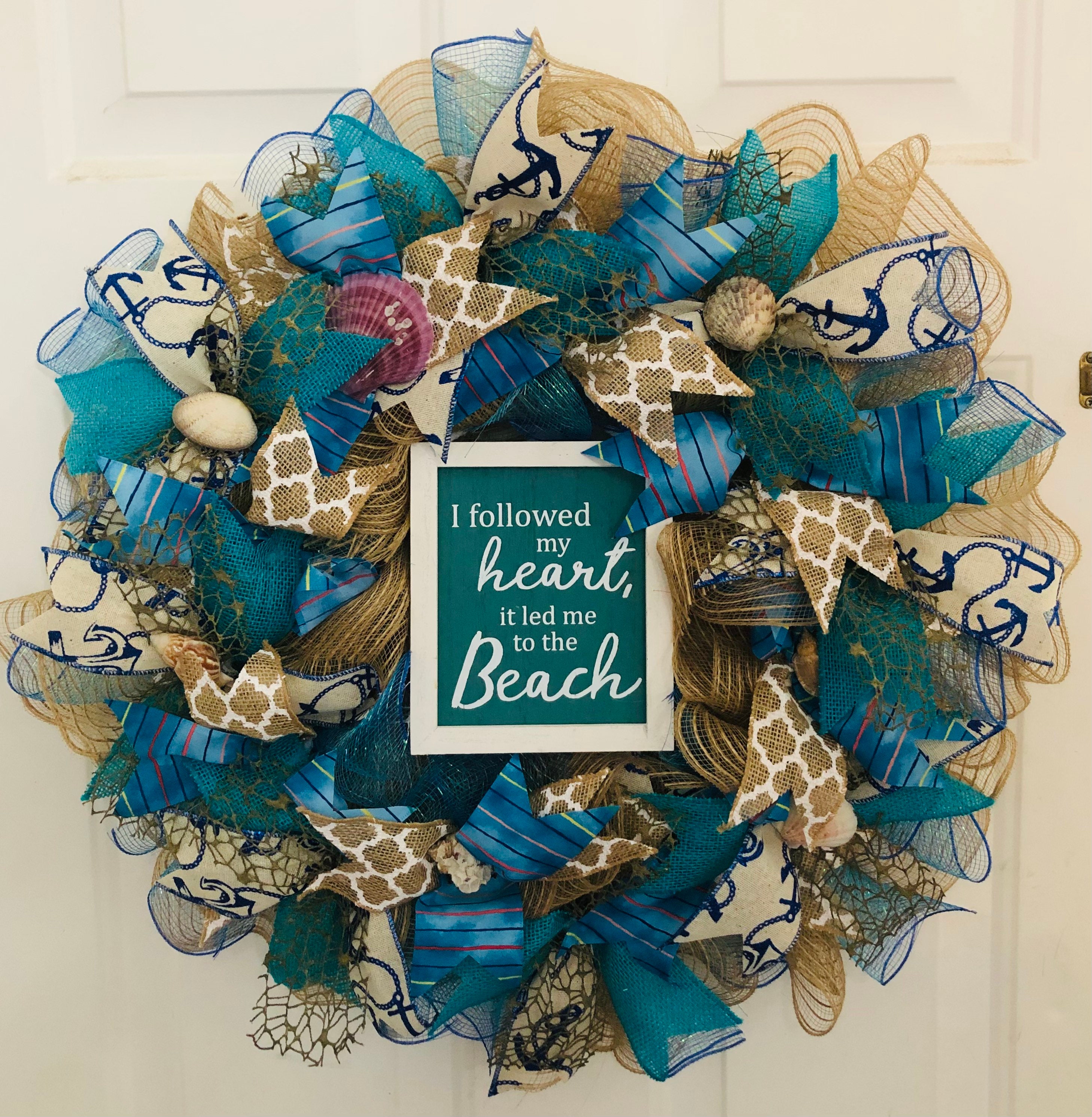 Couronne De Sirène Maille – Décoration Murale été Plage – Artisanale