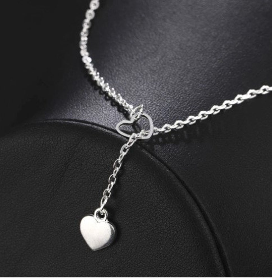 Heart Necklace Chain silver Color Heart Love Necklace - Etsy