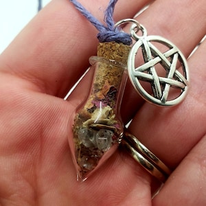 Protection Spell Jar // Spell Jar Necklace // Witchcraft Supplies // Altar Tools // Spell Bottle Pendant // Witchcraft Spell // Wicca